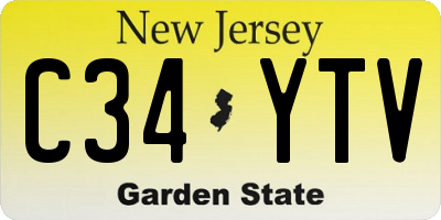 NJ license plate C34YTV