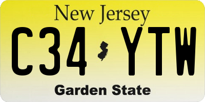 NJ license plate C34YTW