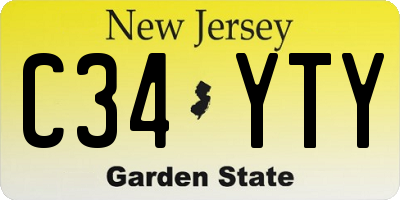 NJ license plate C34YTY