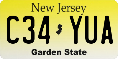 NJ license plate C34YUA