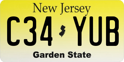 NJ license plate C34YUB