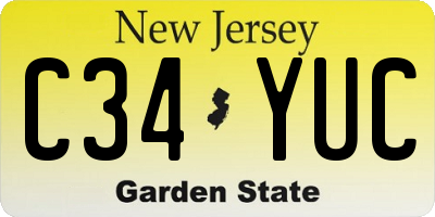 NJ license plate C34YUC