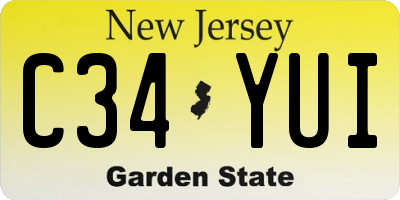 NJ license plate C34YUI