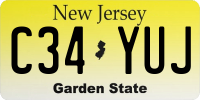 NJ license plate C34YUJ