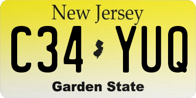 NJ license plate C34YUQ