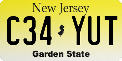 NJ license plate C34YUT