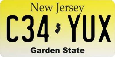 NJ license plate C34YUX