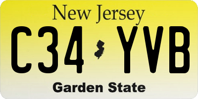 NJ license plate C34YVB