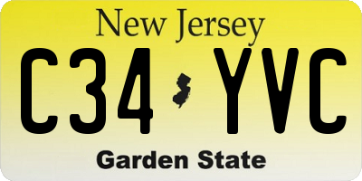 NJ license plate C34YVC