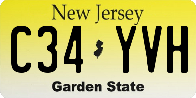 NJ license plate C34YVH