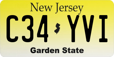 NJ license plate C34YVI