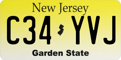 NJ license plate C34YVJ
