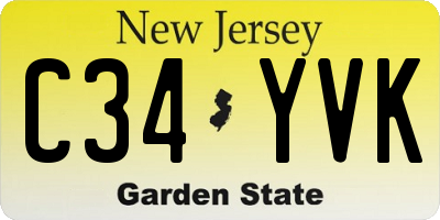 NJ license plate C34YVK