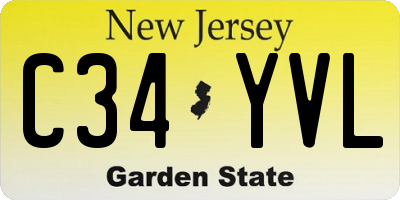 NJ license plate C34YVL