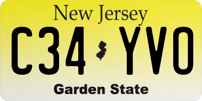 NJ license plate C34YVO
