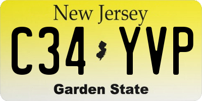 NJ license plate C34YVP