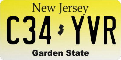 NJ license plate C34YVR