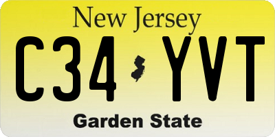 NJ license plate C34YVT