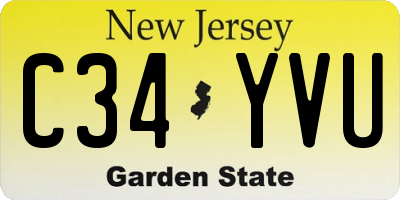 NJ license plate C34YVU
