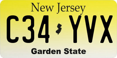 NJ license plate C34YVX
