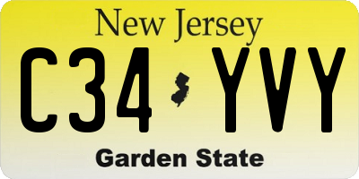 NJ license plate C34YVY