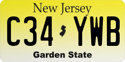 NJ license plate C34YWB