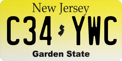 NJ license plate C34YWC