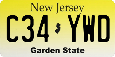 NJ license plate C34YWD