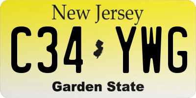 NJ license plate C34YWG