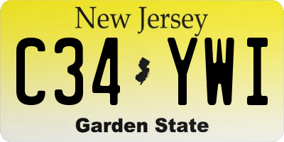 NJ license plate C34YWI