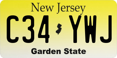 NJ license plate C34YWJ