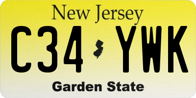 NJ license plate C34YWK