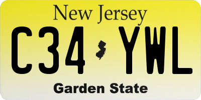 NJ license plate C34YWL