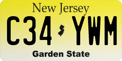 NJ license plate C34YWM