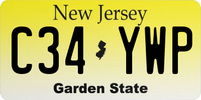 NJ license plate C34YWP