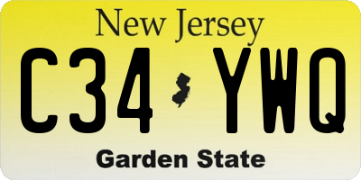 NJ license plate C34YWQ