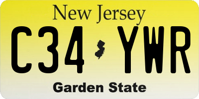 NJ license plate C34YWR