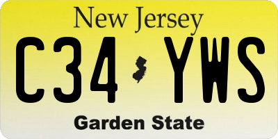 NJ license plate C34YWS