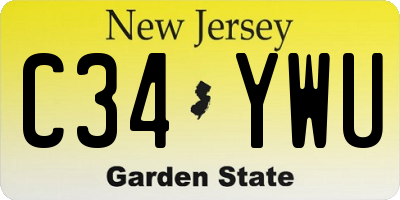 NJ license plate C34YWU