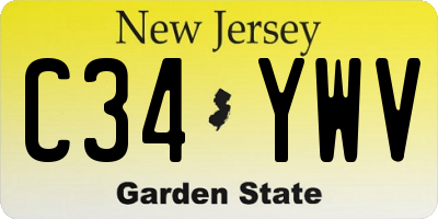 NJ license plate C34YWV