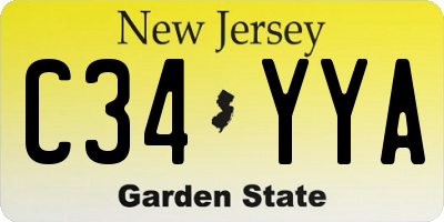 NJ license plate C34YYA