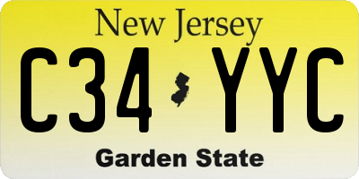NJ license plate C34YYC