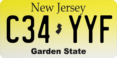 NJ license plate C34YYF