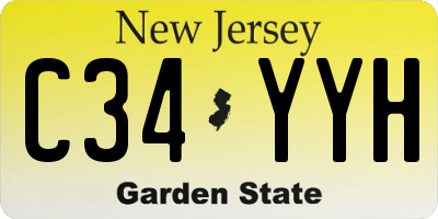 NJ license plate C34YYH
