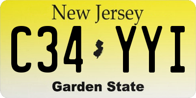 NJ license plate C34YYI