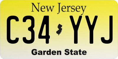 NJ license plate C34YYJ