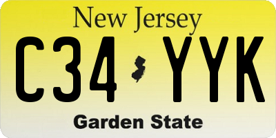 NJ license plate C34YYK
