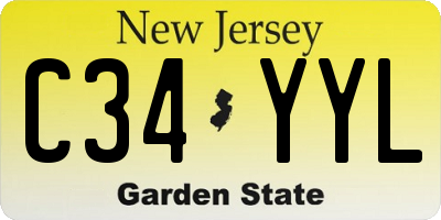 NJ license plate C34YYL