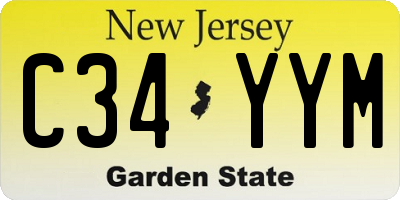 NJ license plate C34YYM