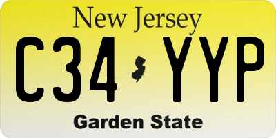 NJ license plate C34YYP